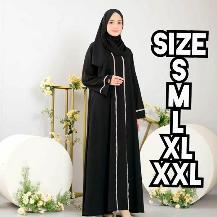 New Gamis Abaya Basic Renda Polos Abaya Turkey Gamis Modis Gamis Hitam/Putih Terbaru Turki Dress