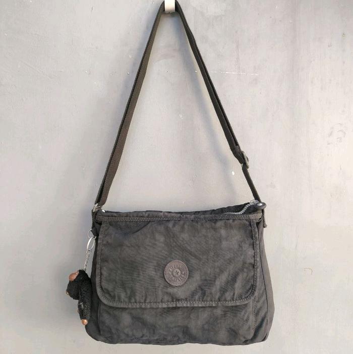 Tas Slempang Original Kipling Medium Nylon Sling Crossbody Bag Black Lengkap Monyet