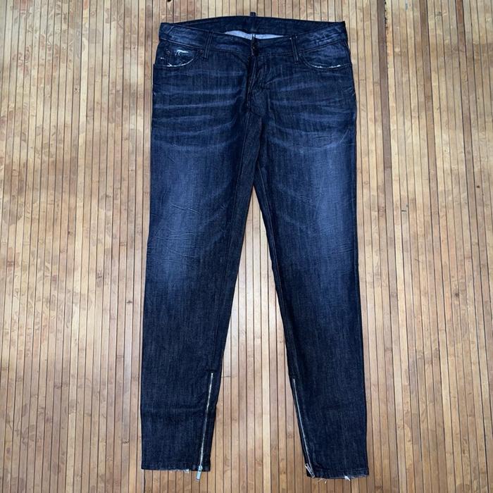 AUTHENTIC DSQUARED2 WOMEN CHARCOAL SKINNY FIT ZIPPER DENIM JEANS alexander wang maison margiela marn