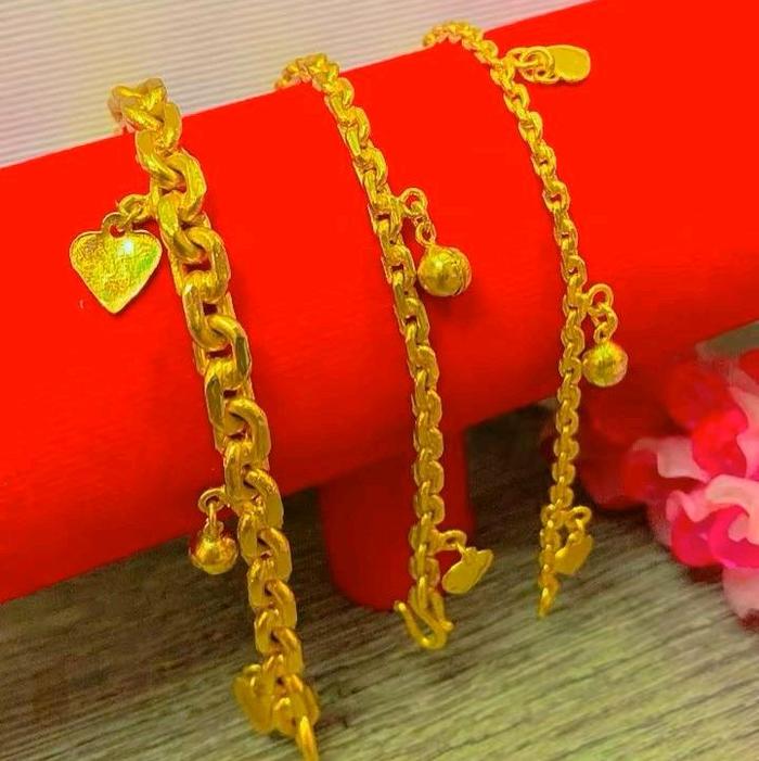 gelang nori mainan 5, ukuran  XL.L.M.sudah di lapisi emas24k dan kristal