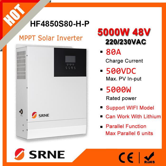 SRNE Off-Grid Solar Inverter 5KW Hybrid Solar Inverter 48V to 220VAC