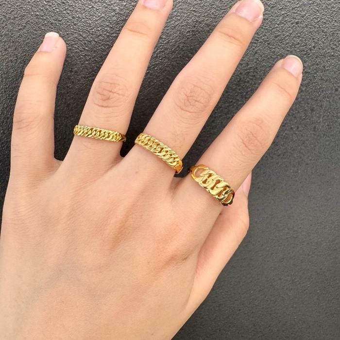 Cincin model rante variasi kadar 6K toko mas murni