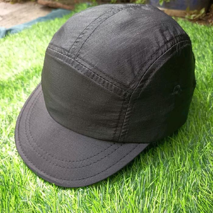 topi running caps outdoor unisex hitam putih parasut dewasa Cycling Cap Sepeda mendunia polos cream 