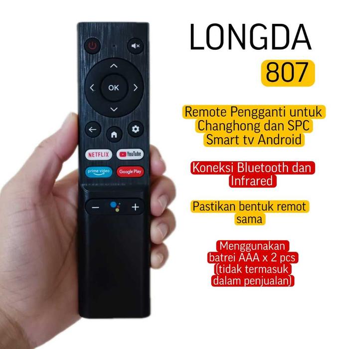 LONGDA 807 Remote Pengganti untuk Changhong Realme Smart TV Android