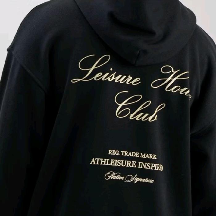 Hoodie Celcius Leisure House Club Black Print Latin - Sweater Distro