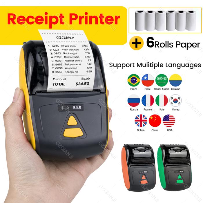 Wireless Mini Thermal Printer Portable Receipt Printer Thermal
