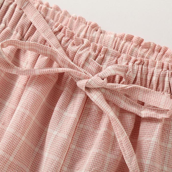 2024 New 100% Cotton Summer/Spring Women Trousers Sleep Pants Woman Pajamas Pants Plaid Print Bottom