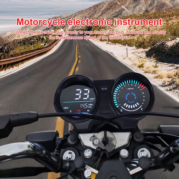 Speedometer Motor Digital Dashboard LED Tachometer RPM Pengukur