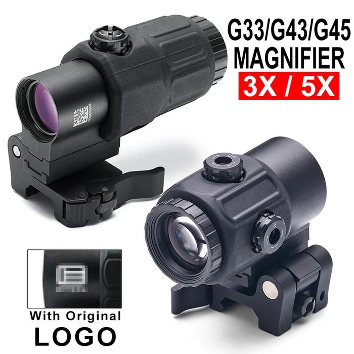 Hunting G33 G43 3X Magnifier Sight Folding Side Flap G45 558 556 553 Holographic Reflection Red Dot 