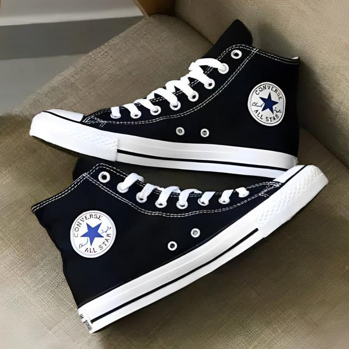 KW SUPER..!!!! SEPATU CONVERS ALLSTAR 70S BOOTS Sepatu warior canvas hitam full unisex cowok cewek S