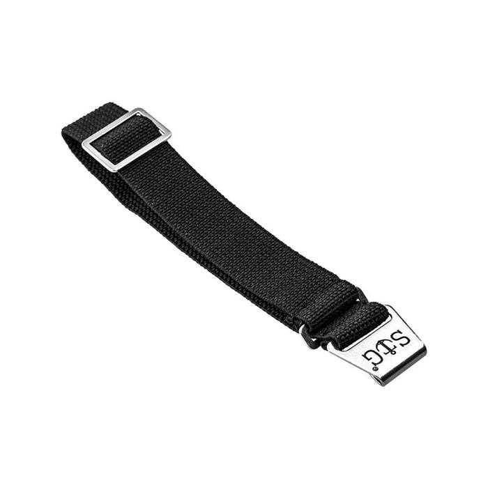 Tali / Strap Jam Tangan Strap Guy MN-BLK-18A Black Nylon Silver Folding Clasp