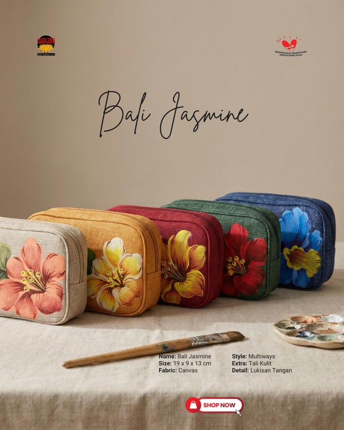 SHAGIDA Tas Selempang Lukis Bali Jasmine Bag SHAGIDA Souvenir & Oleh - oleh Khas Bali Wanita Premium