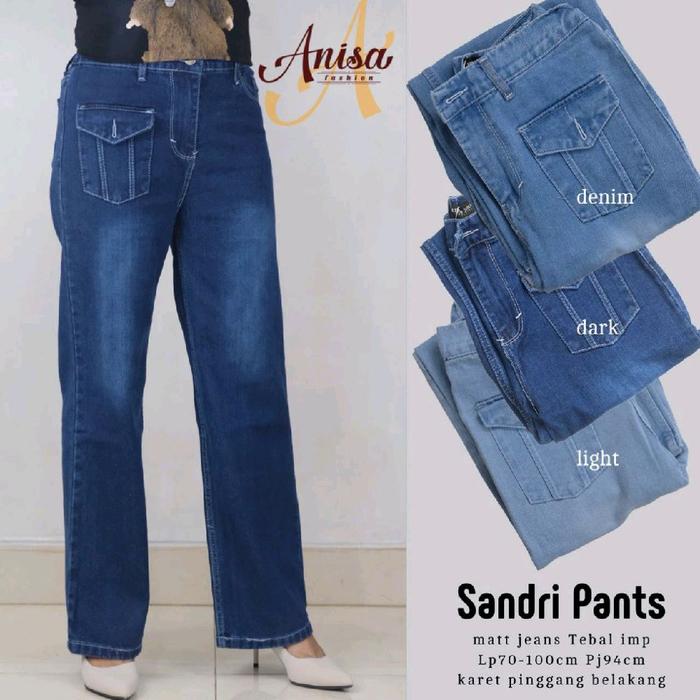 Sandri Celana Panjang Jeans wash Kulot cantik / Denora