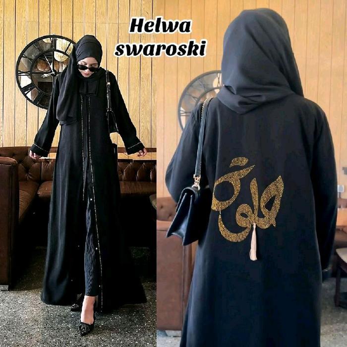 Abaya Hitam Gamis Wanita Terbaru Turkey Arabian Black Renda Exclusife Sifon Muslim Dres Syari Umroh