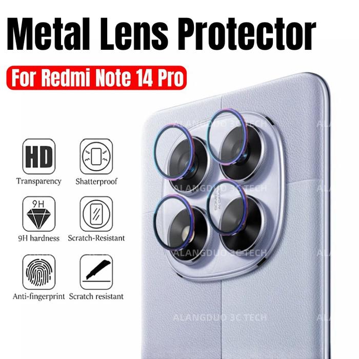 Metal Camera Lens Protector for Redmi Note 14 Pro 5G 4G Alloy Ring Back Lens Glass for redmi note14p