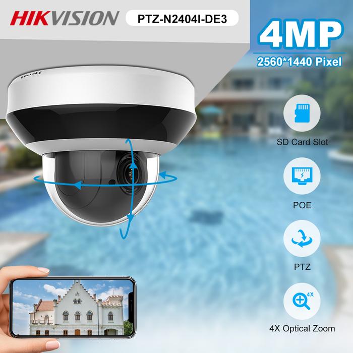 Hikvision OEM 4MP PTZ IP Camera 4X Optical Zoom Dome Surveillance