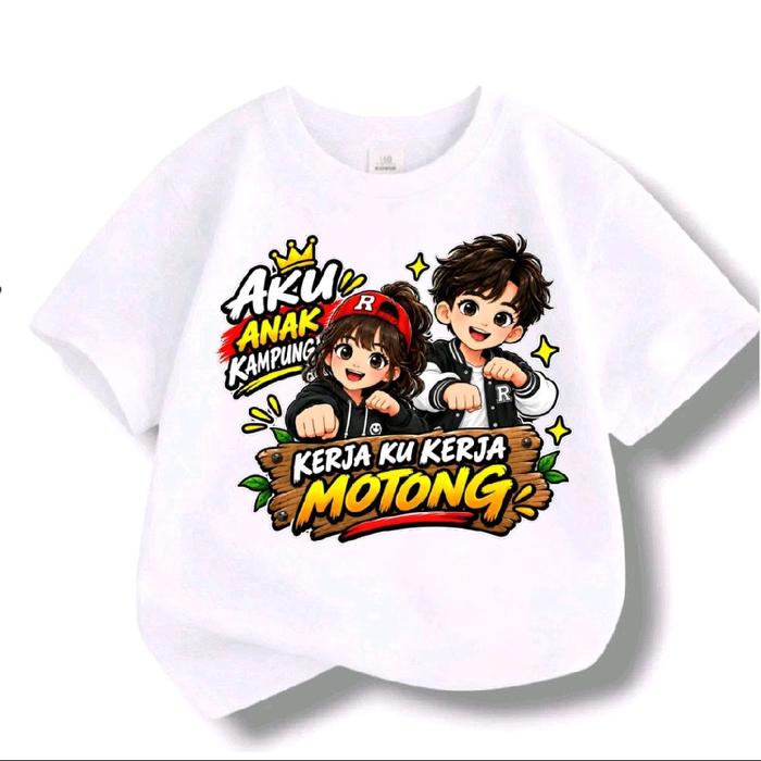 Kaos atasan anak cewek  & cowok| usia 2-12 tahun |  Motif Trend viral tiktok terbaru