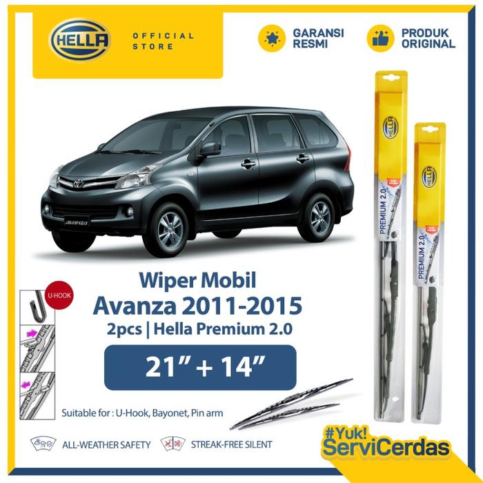 Hella Wiper Mobil TOYOTA Avanza (2011-2015) 21”+14”(2pcs) - Wiper Premium Aksesoris Tipe Mobil Avanz