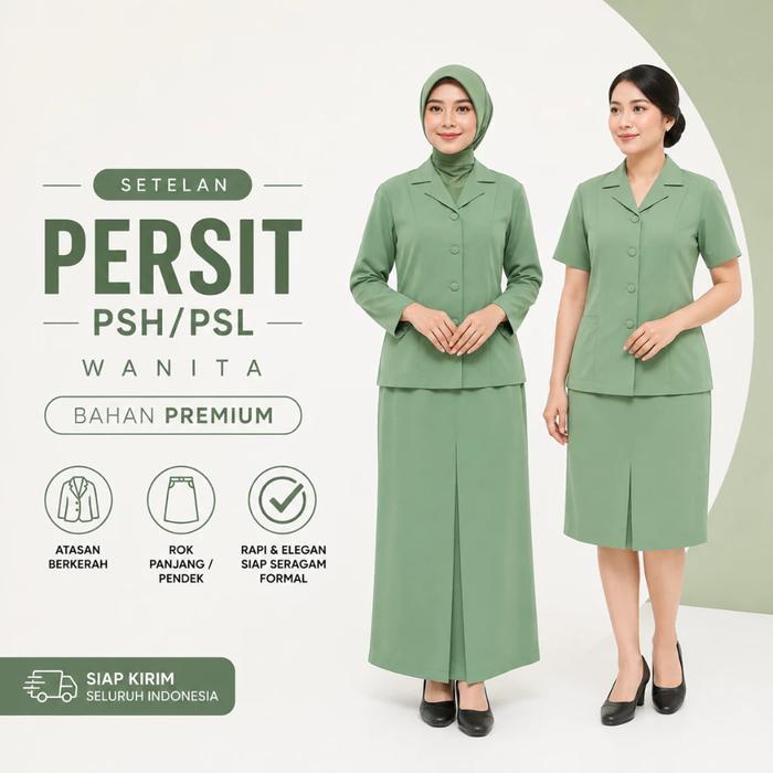 Baju PSH/PSL (PSK) muslim Persit SRITEX jahitan RAPI,mupus,