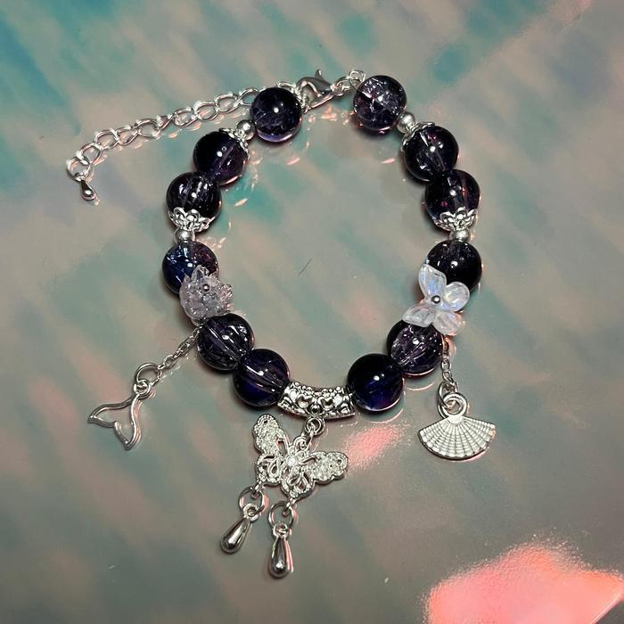 Gelang Manik Kristal Kaca Premium Glass Beads Crack Aesthetic Wanita