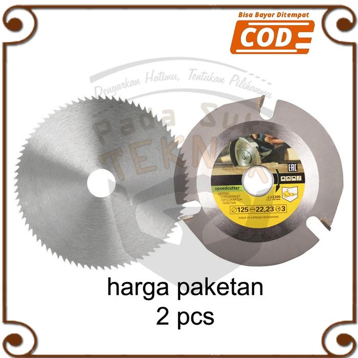 Mata Gerinda Gergaji Pisau Potong Kayu 80T 3T 5 Inci Speed Cutter HSS / Circular Saw Blade 2pcs