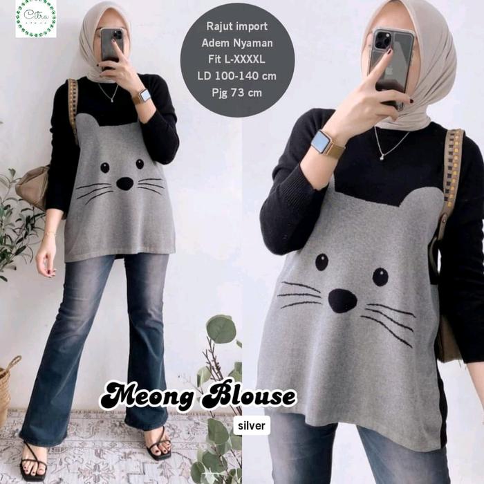 blouse rajut jumbo halus atasan rajut jumbo import