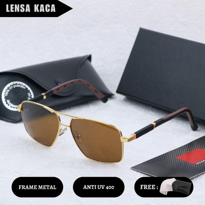 【Free Dompet&Lap】-【RB9713】Kacamata Hitam Matahari Anti UV Kacamata Fashion Pria Remaja lansia bisa p