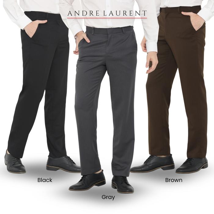 Andre Laurent Celana Panjang Pria Formal Regularfit Motif Garis Salur|Andre Laurent 730