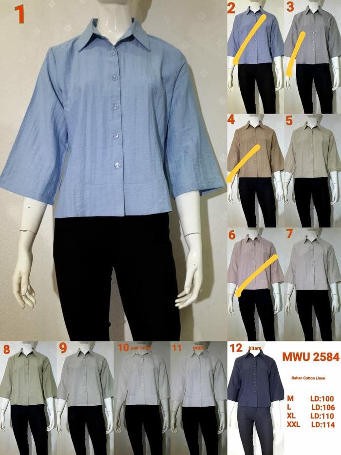 MWU Kemeja Panjang Katun Linen Wanita 2584