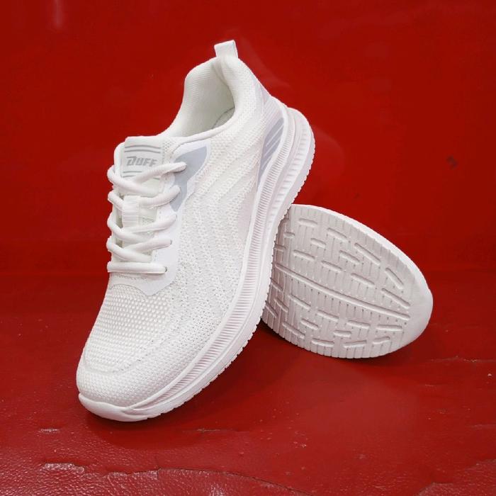 Duff Nerva Sepatu Kasual Pria dan Wanita Sneakers Hitam dan Putih Ukuran 37-41 Casual Shoes dengan D