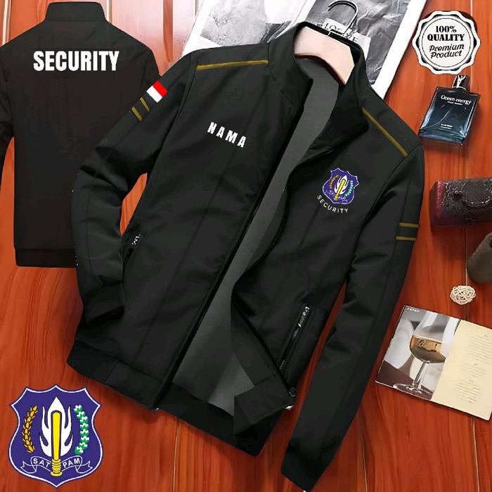 Emerald Jaket Bolak Balik Security Keren Fleece & Parasut Nyaman Sablon DTF Custom Pria Wanita Distr