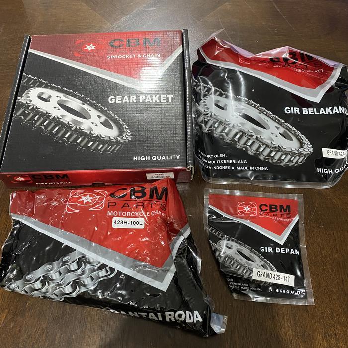 CBM Grand Gearset Rantai Paket Motor Legenda Supra 100 Astrea Gear Set