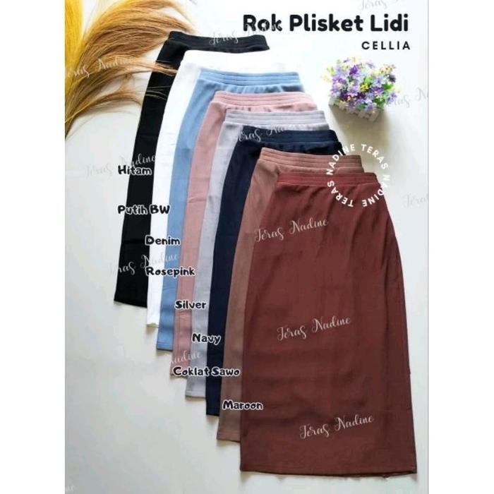 Rok Kerja Formal Span Panjang Model A Line Original Cellia - Plisket Lidi CELLIA 1991