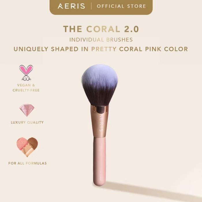 Aeris Beaute The Coral 2.0 - Single Brush | Brush Make Up Kuas Rias Lembut Premium Terjangkau Bagus