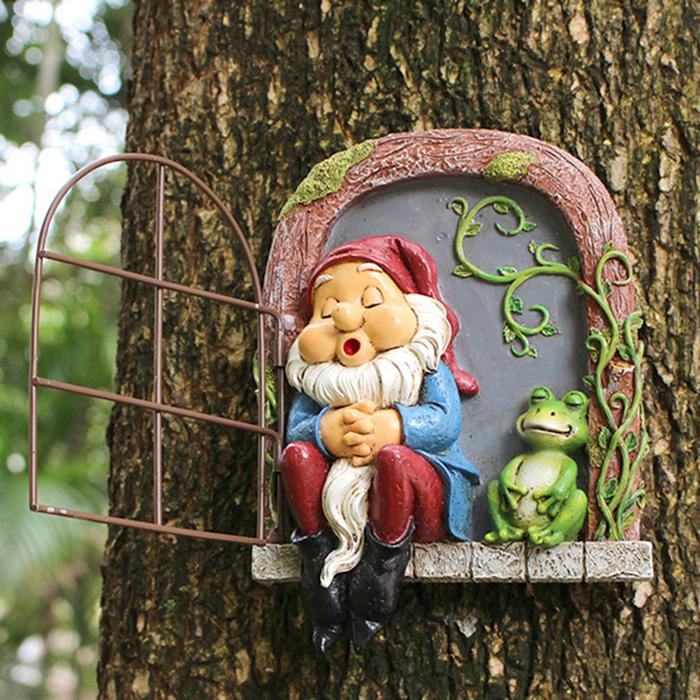Dwarf Frog Decor Statue Garden Supplies Resin Art Sculptures Craft