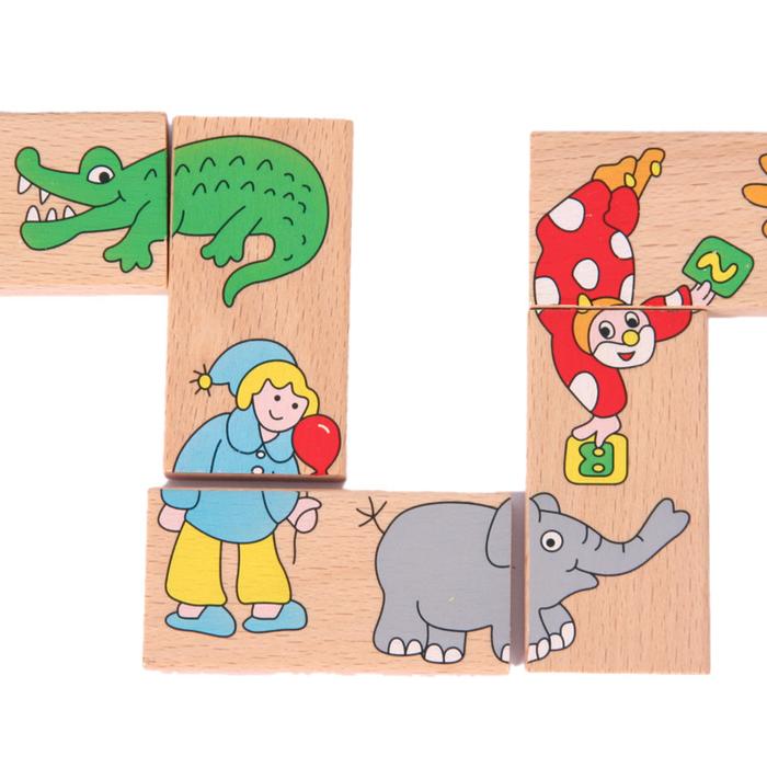 15pcs Baby Toy Wooden Toys Animal Domino Puzzles High Quality