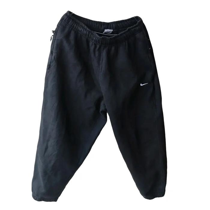 Nike Solo Swoosh Men's French Terry Trousers Original Celana Hitam Basic Panjang Pria Wanita