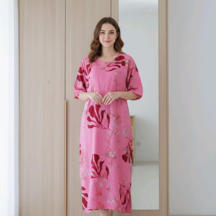 TERBARU DASTER JUMBO MOTIF SOFT SUNANAN TERKINI Wanita Busui Rayon Tidur Panjang Bunga Nyaman Pende