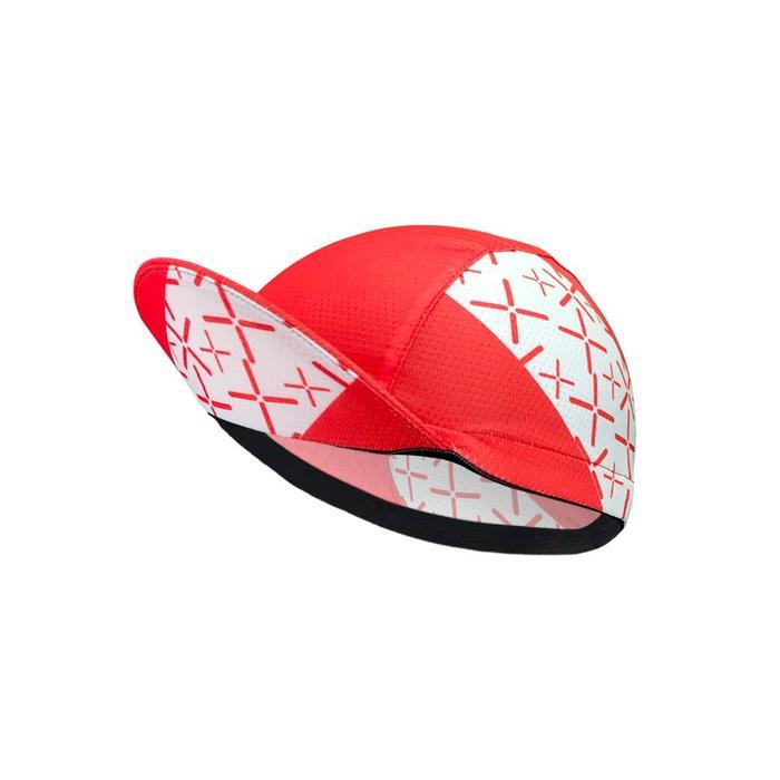 MV2 CYCLING CAP TOPI SEPEDA BATIK SHAWL WHITE ON RED One Size Fits All Lightweight Dri-Fit Nyaman Be