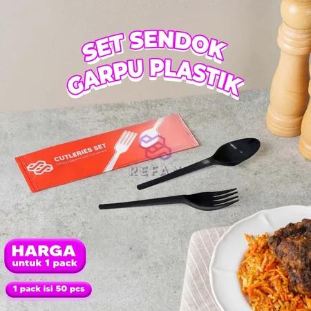 Sendok Garpu Plastik Set / Sendok Set Plastik MURAH TERLENGKAP PER PACK