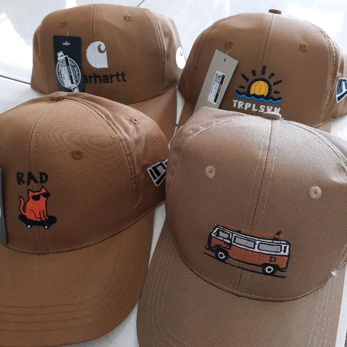 Carhartt Topi Baseball Unisex dengan Desain Kucing dan Bus Kualitas Premium