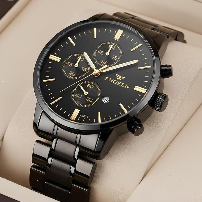 Best_Choice Jam Tangan Pria Fngeen Classic Sporty Tahan Air Jam Tangan Cowok Stainless Steel Anti Ka