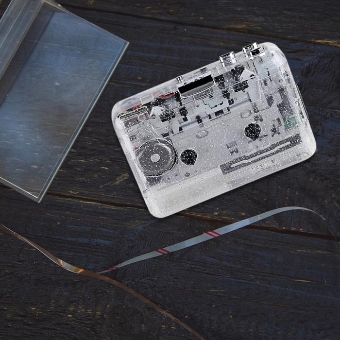 USB2.0 Tape Player Full Transparent Shell Portable Tape Recorder Plug