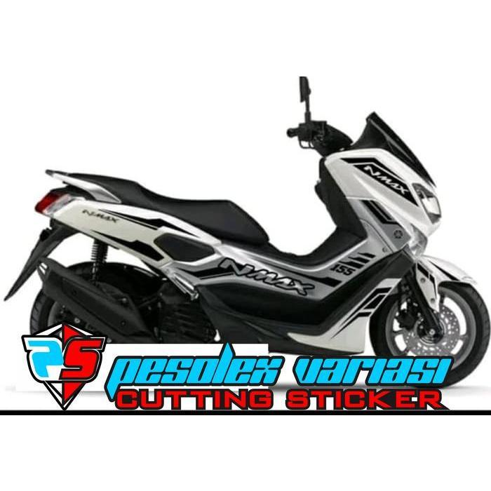STRIPING CUTTING STICKER NMAX motor putih sticker black [NTS]