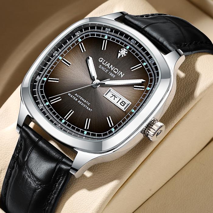 GUANQIN Men's Watches 2024 Luxury Mechanical Automatic Watch For Men Leather Sapphire Mens Wristwatc