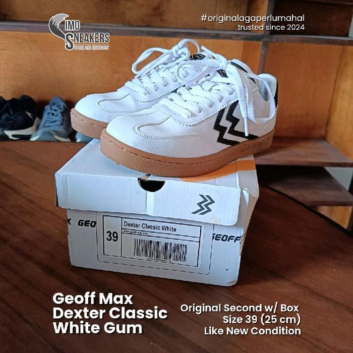 Geoff Max Dexter Classic Putih Hitam Gum Sepatu Sneakers Original