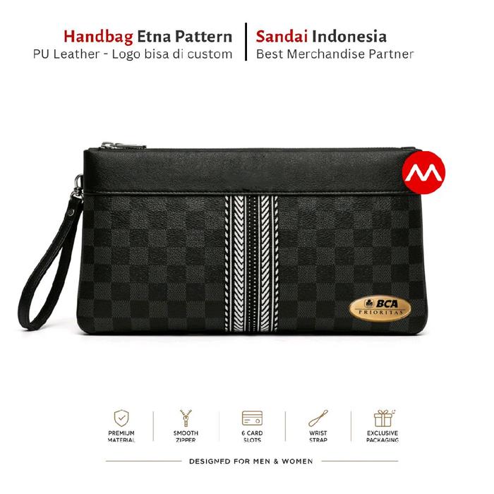 Hand Bag Etna BCA Prioritas Custom - Business Bag Clutch Bag - Tas Tangan Kerja Souvenir Kantor Gif
