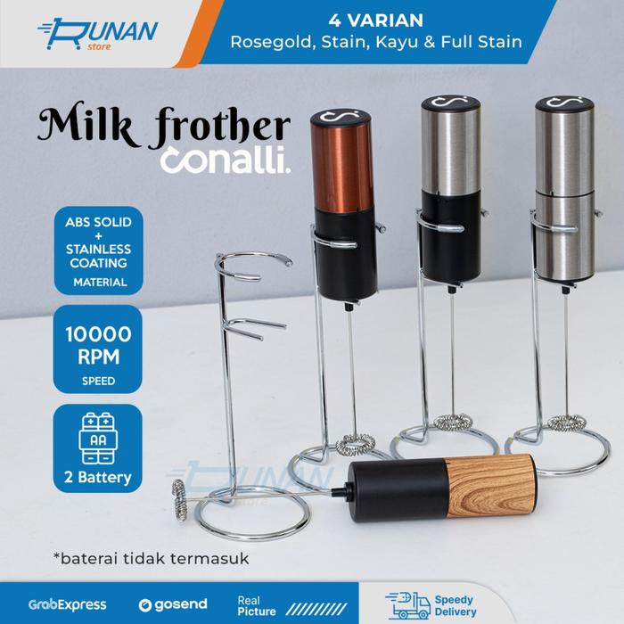 Milk Frother Baterai Home Barista - Hand Mixer Electric Pembuih Susu