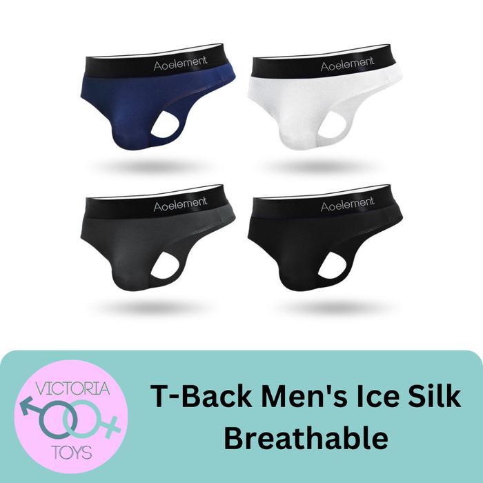 T-Back Men's Ice Silk Breathable Underwear Pakaian Dalam Pria