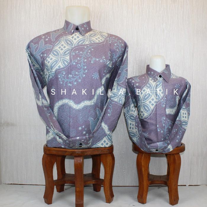 SH97.Kemeja Batik Pria lengan Panjang Couple Ayah dan Anak Bahan Katun premium Lapis Furing Warna Un